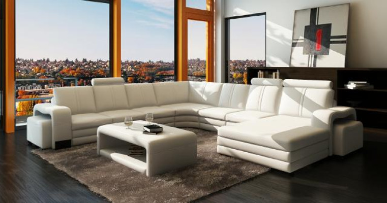XXL leather sofa with USB leather couch Living landscape Corner sofa new Suite Sofa Leather