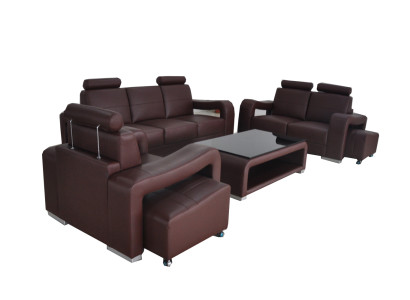 Suite Leather Sofa with USB Upholstery Couches Sofas Luxury new Living landscape 3+2+1