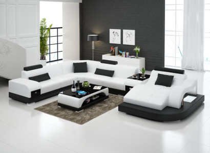 Leather Sofa Modern Couch Living landscape Corner sofa Corner Decor Design Suite
