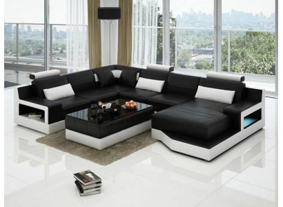 Leather sofa Corner sofa Design Couch Suite Living landscape Corner Seat Upholstery Ulm new
