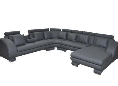 Corner Leather Sofa Couch Upholstery Seat Living landscape Design XXL U-shape