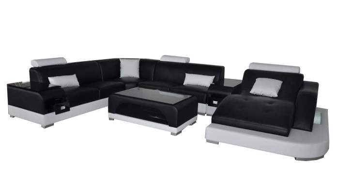 Leather Corner Sofa Corner Living landscape Suite Design Modern Couch Sofas U-shape G8009