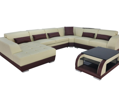 Leather Sofa Couch Upholstery Eck Designer Living landscape Sets Eck new Suite