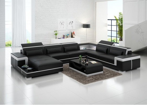 Leather sofa USB Living landscape Corner sofa Corner Suite Design Modern Sofa Couch new