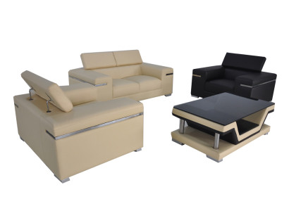 Modern XXL Couch Living landscape Leather Sofa with USB Sofa Suite 2+1+1+Table new