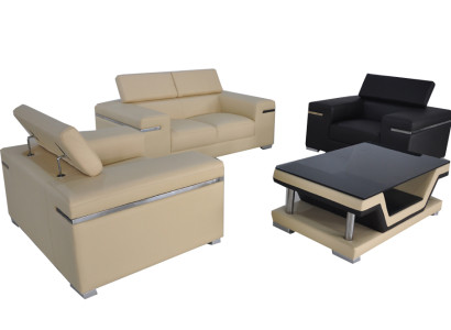 Modern XXL Couch Living landscape Leather Sofa with USB Sofa Suite 2+1+1+Table new