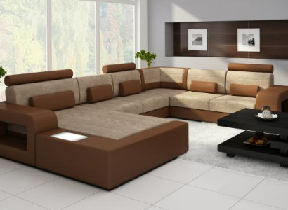 Living landscape Sofa with USB,Sofa set Fabric Textile Leather Sofa with lighting