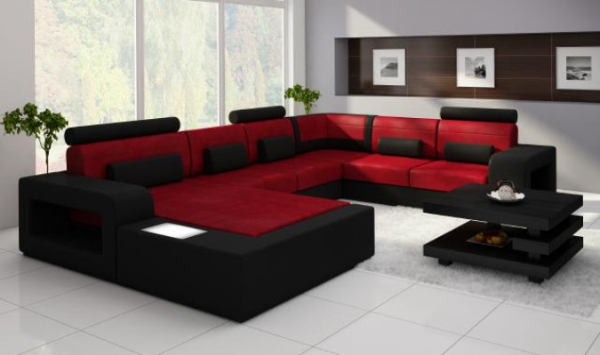 Living landscape Sofa with USB,Sofa set Fabric Textile Leather Sofa with lighting