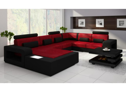 Sofa with USB Fabric Textile Leather Sofa with Lighting Living landscape Custom made