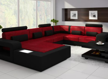 Sofa with USB Fabric Textile Leather Sofa with Lighting Living landscape Custom made