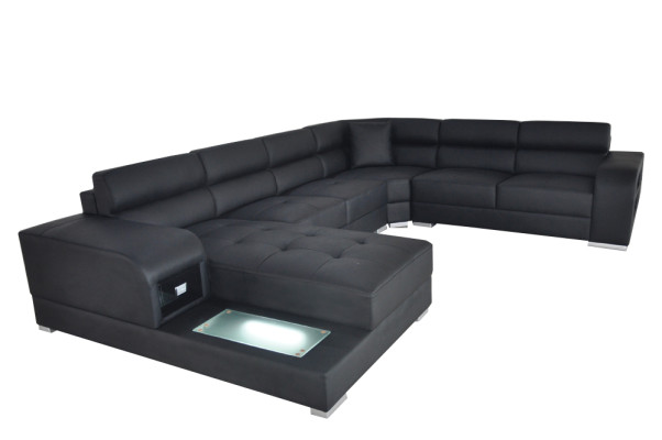 Leather Sofa Couch Living landscape Suite Design Modern Corner Sofa U-shape G8029