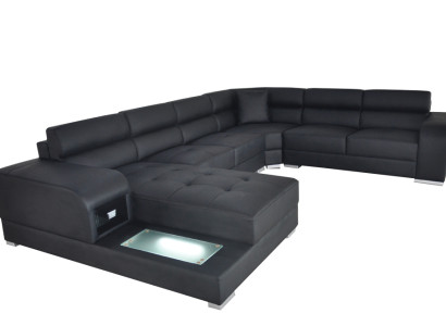 Leather Sofa Couch Living landscape Suite Design Modern Corner Sofa U-shape G8029