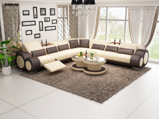 Leather sofa Couch Living landscape Corner sofa Corner Suite Design Modern Sofa G8035C