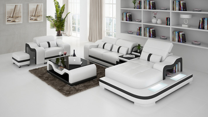 Leather sofa Modern Couch Living landscape Corner Corner sofa Decor Design Suite