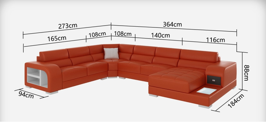 Leather sofa Couch Living landscape Corner sofa Corner Suite Design Modern Sofa