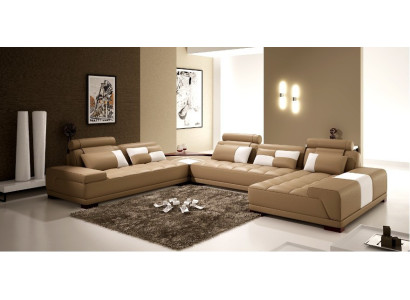 Leather sofa with USB Sofa Upholstery Seat Corner Living landscape Couch Corner suite PH376