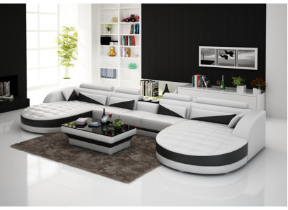 Modern design U-shape corner sofa for a stylish living room