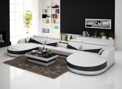 Modern design U-shape corner sofa for a stylish living room