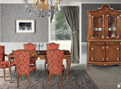 Italian dining room table + 6x armchairs chair dining set dining set 7 pieces.