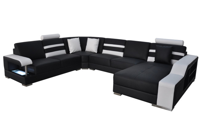 Corner Sofa with USB Upholstery Seat Leather Couch Sofas Couches Suite Living landscape