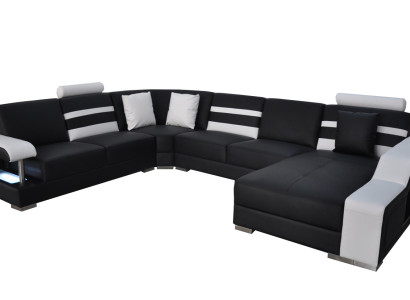 Corner Sofa with USB Upholstery Seat Leather Couch Sofas Couches Suite Living landscape