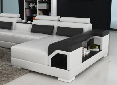 Leather sofa Couch Living landscape Corner sofa Eck Suite Design Modern Sofa G8010 new