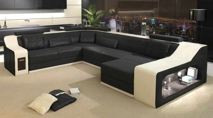 Leather sofa Couch Living landscape Corner sofa Corner Suite Design Modern Sofa new B2017