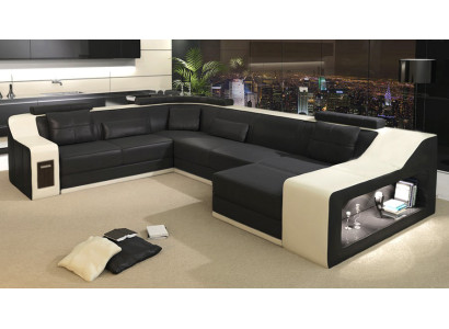 Leather sofa Couch Living landscape Corner sofa Corner Suite Design Modern Sofa new B2017