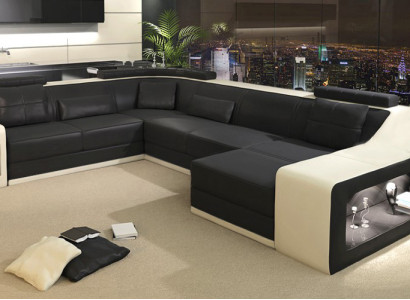 Leather sofa Couch Living landscape Corner sofa Corner Suite Design Modern Sofa new B2017