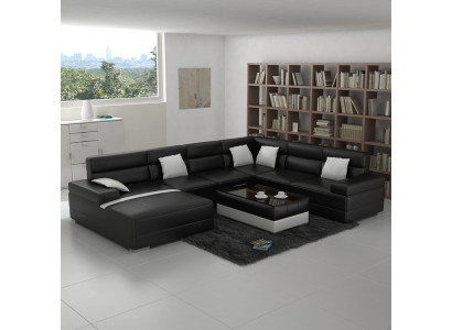 Leather sofa Couch Living landscape Corner sofa Eck Suite Design Modern Sofa F3016 new