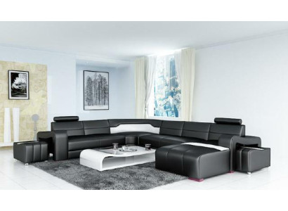 Living landscape Couch Upholstery Corner Suite Designer Leather Sofa Big Sofa new PISA