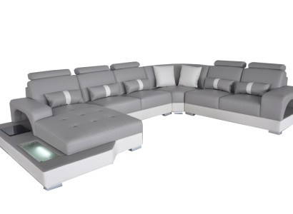 Leather Corner Sofa Corner Living landscape Suite Design Modern Couch