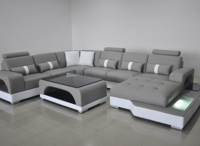 Corner sofa Design Corner sofa U-shape Living landscape Couch Textile Leather Sofas Upholstery