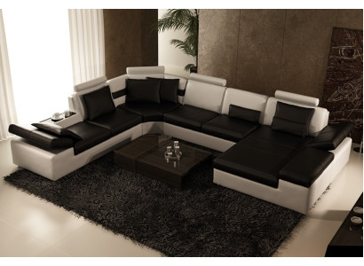 Modern seating area Corner sofa Sofa Upholstery Couch Living landscape Leather Sofa