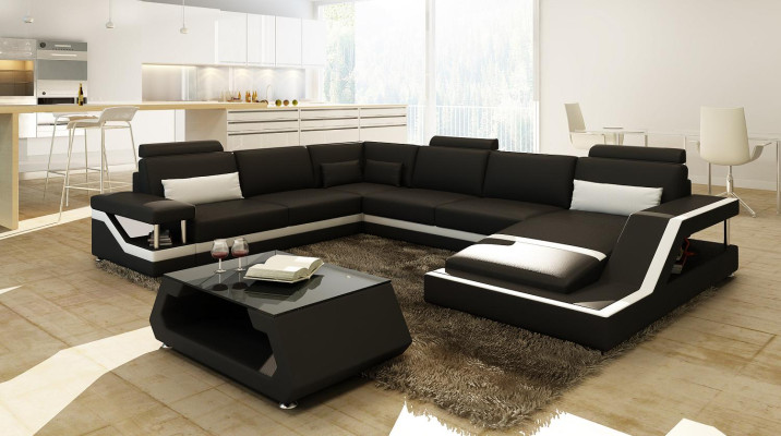 Living landscape Big Modern Leather Sofa + USB Patented new Designer Sofa Corner sofa