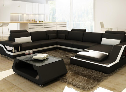 Designer Sofa Corner sofa Living landscape Big Modern leather sofa +USB Patented new