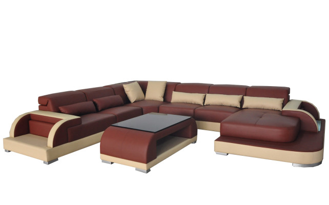 Leather Sofa Couch Living landscape Corner Suite Design Modern Sofas U-shape Couches