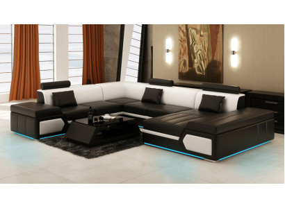Leather sofa Sofa Couch Living landscape Corner sofa Suite Design Modern Sofa K5013