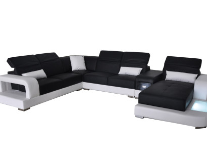 Leather Corner Sofa Corner Living landscape Suite Design Modern Couch Sofas U-shape G8006