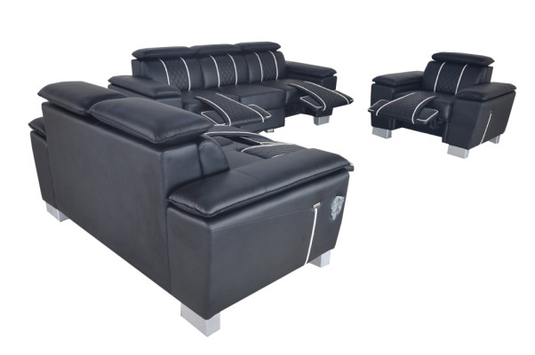 Sofa set leather furniture Couch Design Sofa Upholstery Complete Set 3+2+1 with USB