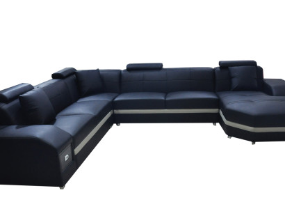 Sofa Corner sofa Design Upholstery Corner sofa Couch Living landscape Corner suite U-shape +USB