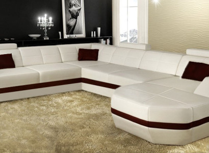 Living landscape Leather sofa Couch Corner sofa Eck Suite Design Modern Sofa with USB