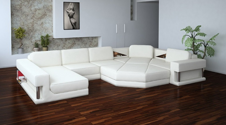 Modern Corner sofa with USB Couch Upholstery Leather Design Sofa Suite Living landscape