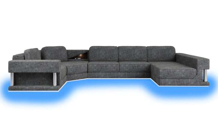 Modern Corner sofa with USB Couch Upholstery Leather Design Sofa Suite Living landscape