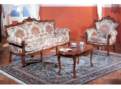 Italian sofa set Classic Sofa Couch Set Coffee table 3 pieces. suite