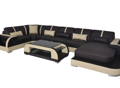 Leather Couch Upholstery Seat Corner Suite Modern Design Living landscape U-shape Sofas