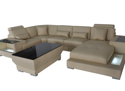 Leather sofa Living landscape Suite Design Modern Corner Sofa U-shape G8023