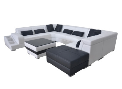 Modern Seat Upholstery Living landscape Living room Couch Upholstery Corner USB U-shape new