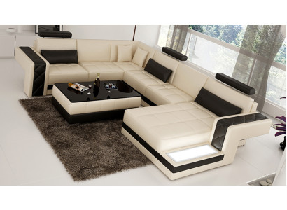Living landscape Upholstery Corner Corner Sofa with USB Suite Landschaft Leather new 2723B