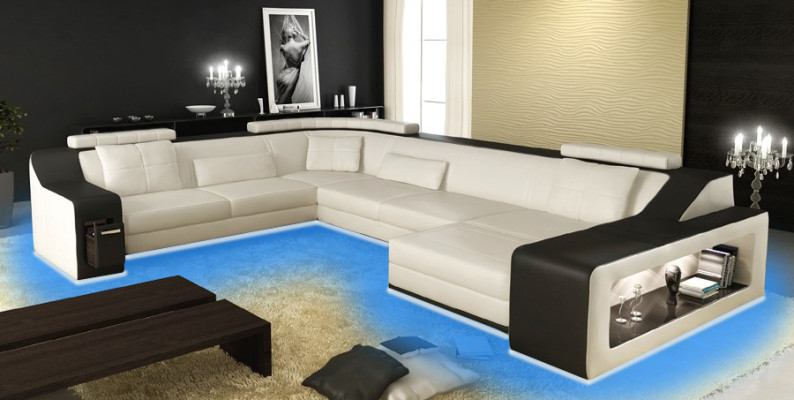 Modern Living landscape Upholstery Corner sofa Sofa Couch Corner Suite Textile Sofas +USB